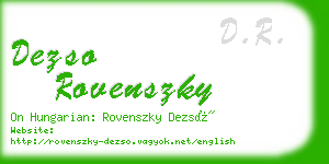 dezso rovenszky business card